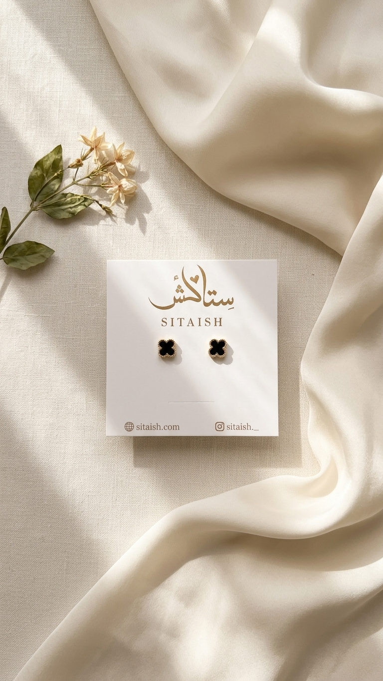 Noiré Clover Studs — Earrings by Sitaish