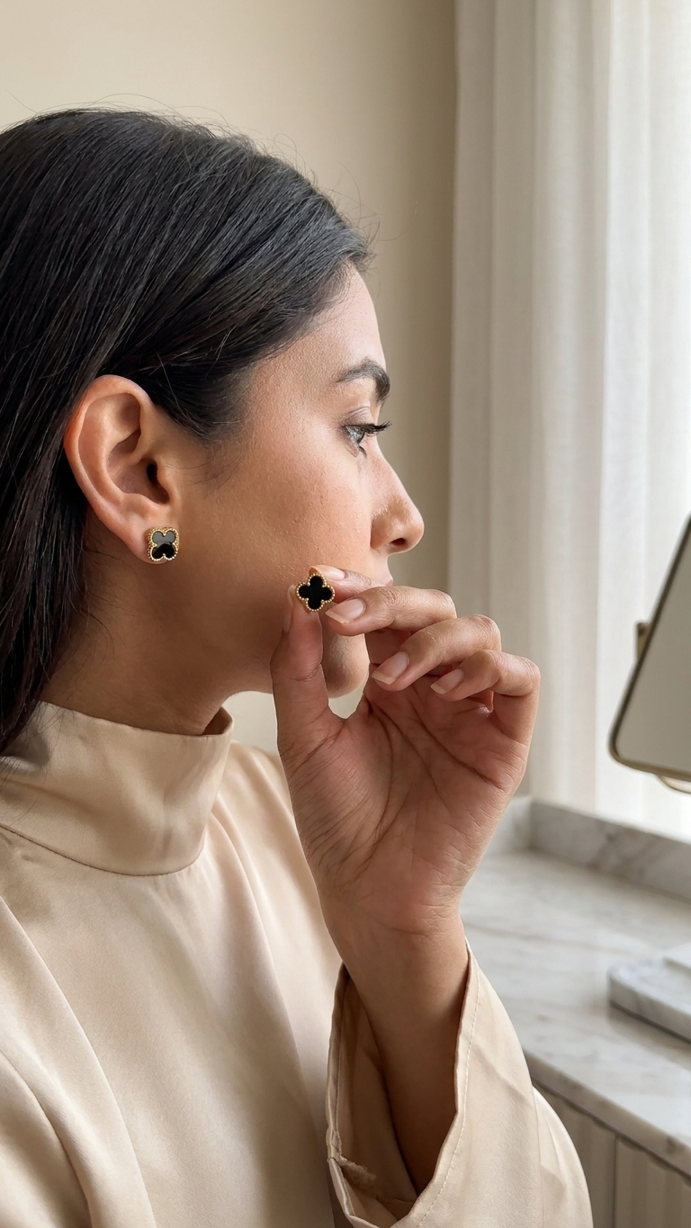 Noiré Clover Studs — view 2